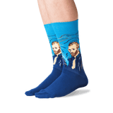 Men's Van Gogh's Self-Portrait Socks in Turquoise Front thumbnail
