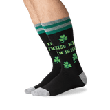 Men's Kiss Me I'm Irish Socks in Black Front