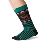 Men's Reindeer Crew Socks in Black Front thumbnail