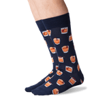 Men's Old Fashioned Crew Socks in Navy Front thumbnail
