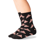 Kid's Pizza Crew Socks in Black Front thumbnail