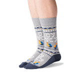Men's Oy Vey Crew Socks in Sweatshirt Gray Front thumbnail