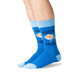 Men's Matzo Ballin' Crew Socks in Blue Front