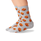 Kid's Basketball Crew Socks in Gray Heather Front