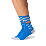 Women's Challah Back Girl Socks in Blue Front