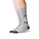 Men's Knish Me Crew Socks in Gray Heather Front thumbnail